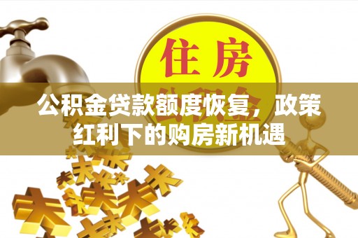 呼玛公积金贷款额度恢复，政策红利下的购房新机遇