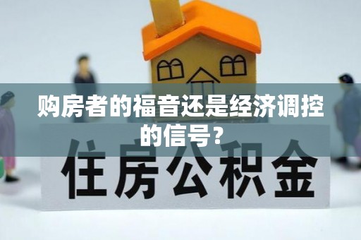 呼玛购房者的福音还是经济调控的信号？